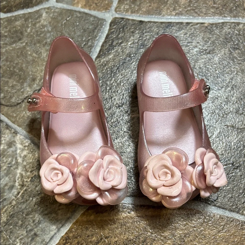 Mini Melissa Pink Rose Dress Shoes